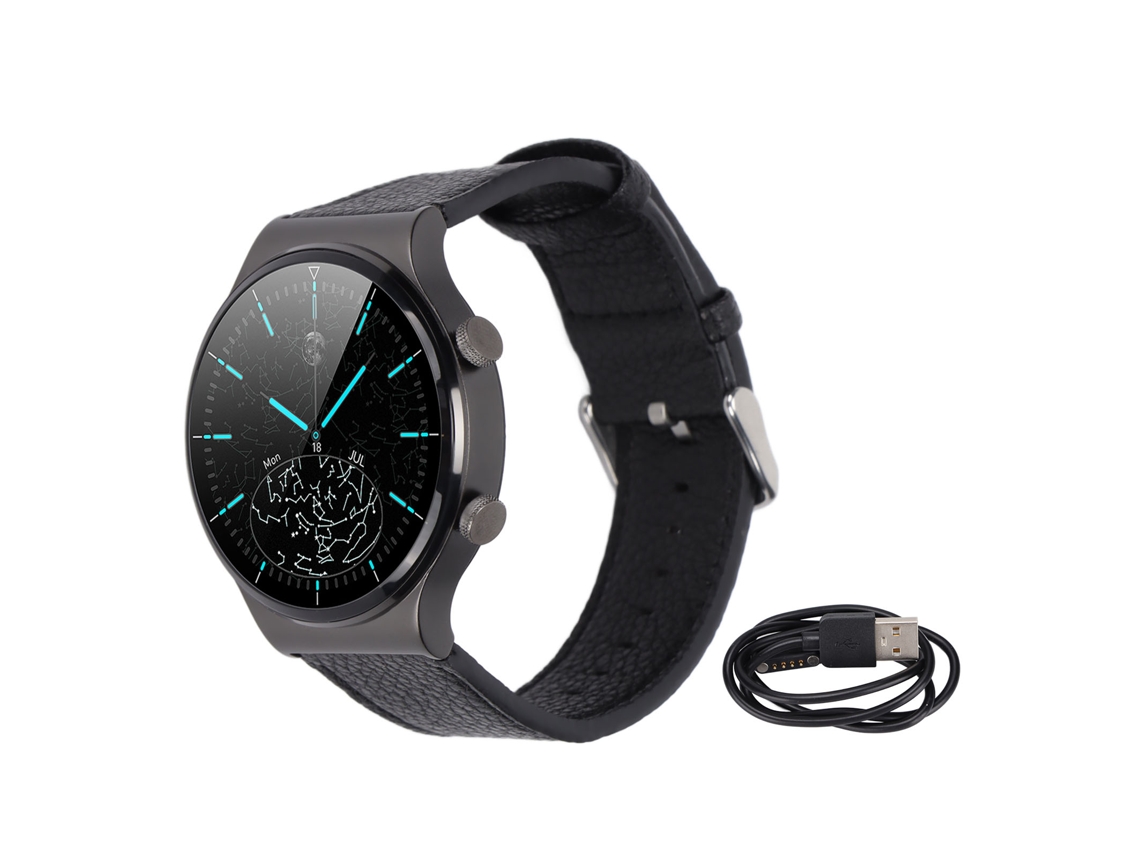Reloj Inteligente G51 Con Monitor De Actividad Física, Seguimiento De Salud Y Correa De Cuero.