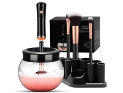 Secador de brochas de maquillaje Máquina de limpieza de brochas de maquillaje con 8 collares de goma Lavar y secar en segundos CUICH