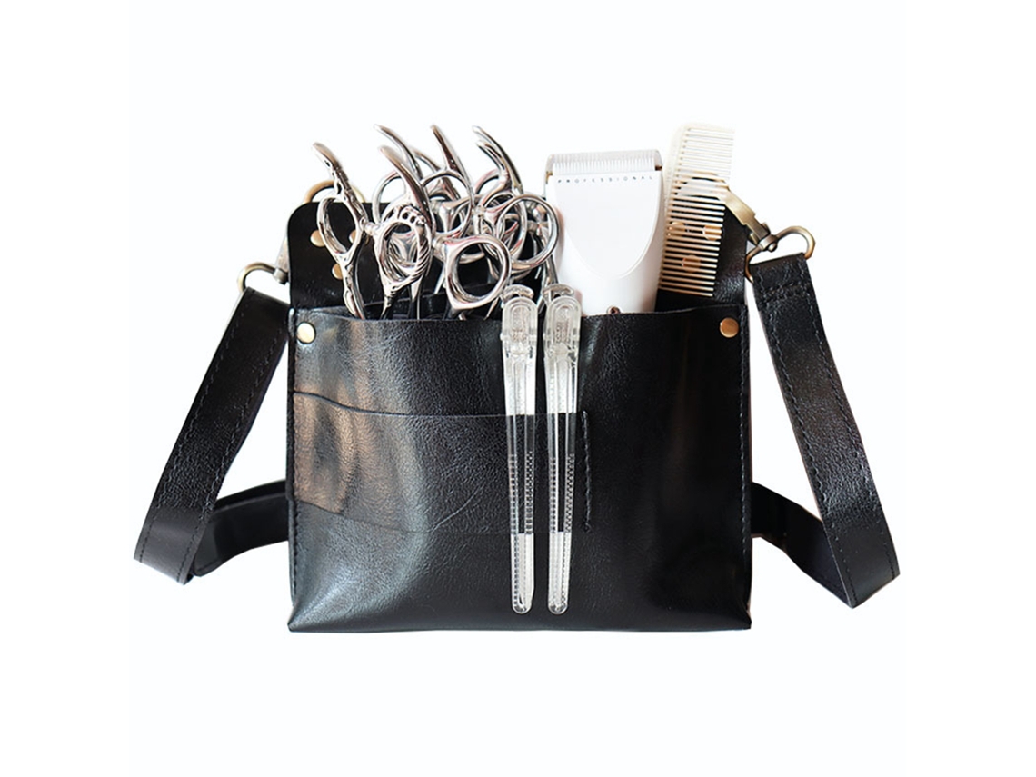 Vlrla-7-slot Retro Barbeiro Scissors Waist Bolsa In Pu Leather