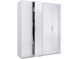 Armario Doble HABITDESIGN 4 Puertas Blanco (180x200x52 cm)