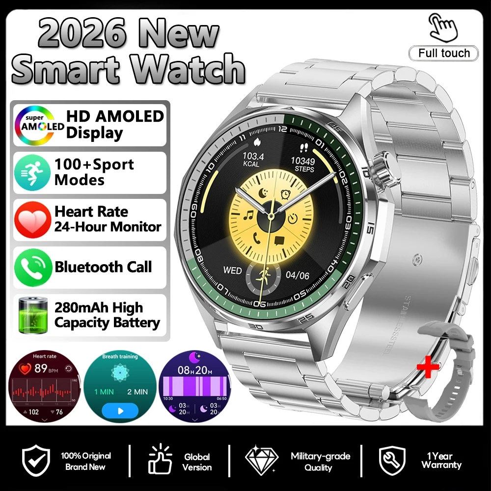 (yingang) Reloj inteligente con GPS, funciones para deportes al aire libre, monitorización de la salud mediante NFC y llamadas por Bluetooth.
