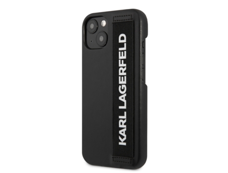 Funda con Cordón Elástica para iPhone 13 KARL LAGERFELD Piel Negro