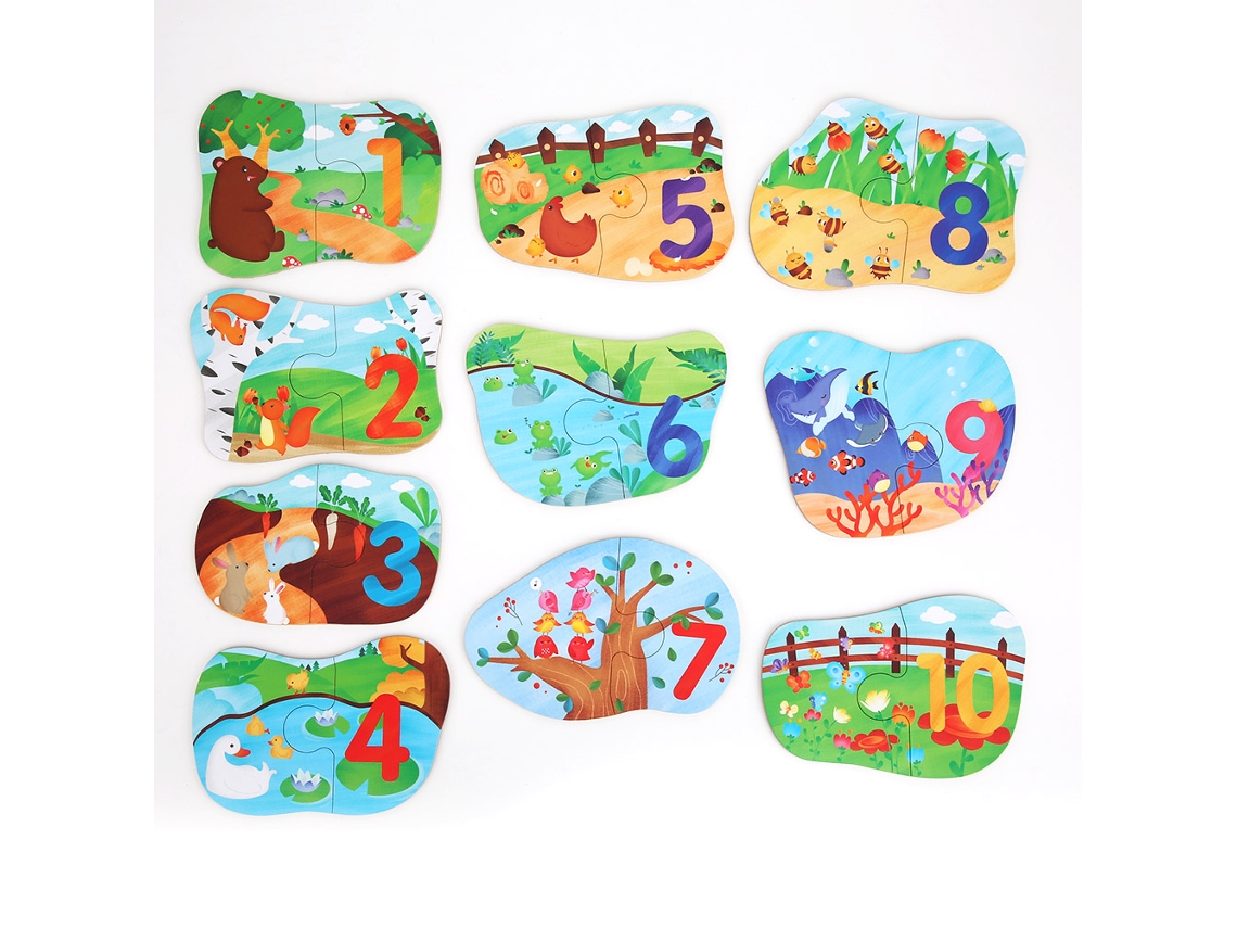 Rompecabezas De Madera Para Niños Con Juego De Emparejamiento De Animales Para Educación Temprana - Juguete Inteligente