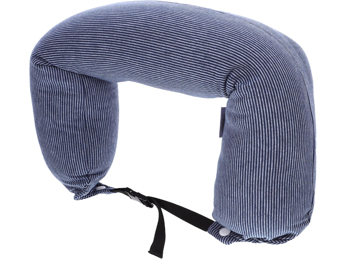 Almohada De Soporte Cervical De Espuma De Partículas, Cojín Portátil, Azul Oscuro.