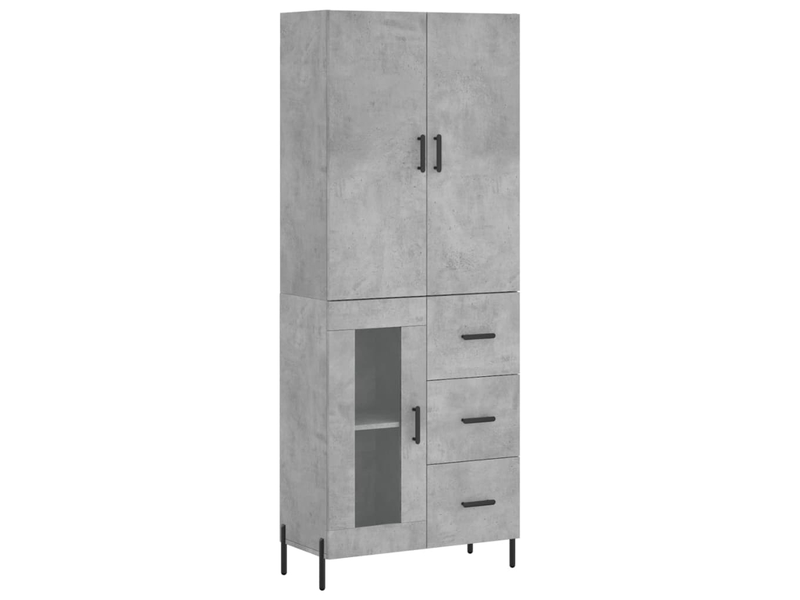 Maison Exclusive - Aparador Alto Madera Contrachapada Gris Hormigón 69,5x34x180 Cm