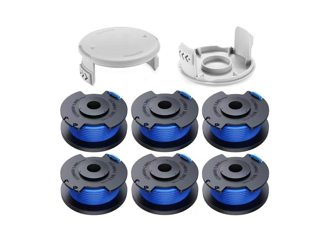 Paquete De 6 Carretes De Hilo Con 2 Tapas Para Desbrozadora Ryobi Ac14rl3a/ac14hca Henten Home