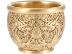 Cuenco decorativo de estilo chino chapado en latón, pequeño cuenco para ofrendas, adorno elegante, GOKOCO