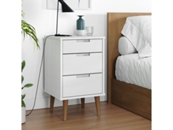 Mesa de Cabeceira LOVELY HOME Mesinha Molde 40X35X65 Cm Pinho Maciço Branco