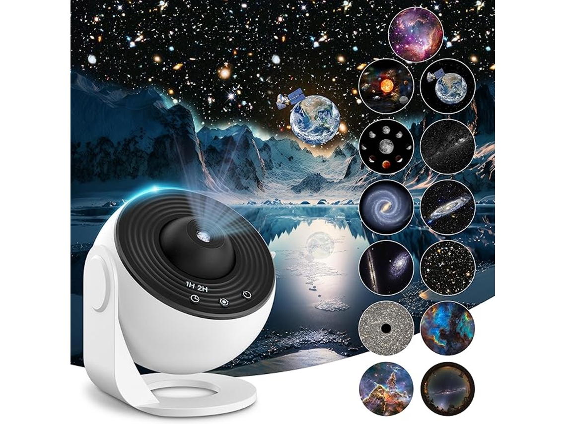 Proyector Planetario Cielo Estrellado, Planetario de 12 Clubes Nocturnos, Proyector LED Galaxy para Habitaciones y Niños