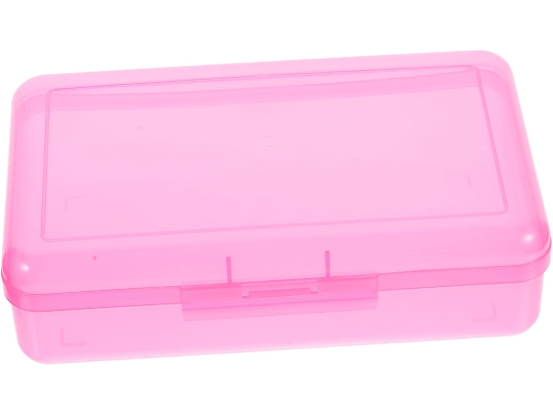 Estuche De Plástico Para Lápices Con Tapa Segura, Caja De Almacenamiento Portátil