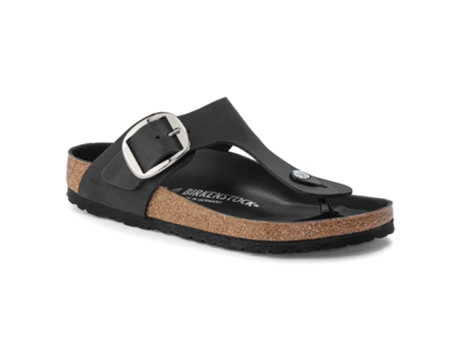 Sandalias de Mujer BIRKENSTOCK Hebilla Engrasada Gizeh Piel Negro (38)