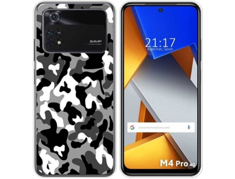 Carcasa para Xiaomi Poco M4 Pro 4G TUMUNDOSMARTPHONE Dibujos Snow Camuflaje Multicolor