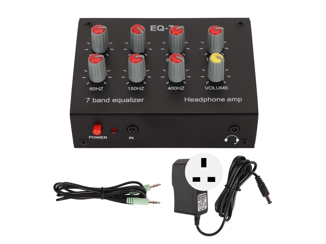 Ecualizador Para Coche De 7 Bandas Con Entrada/salida Rca, Volumen Ajustable Y Amplificador De Auriculares.
