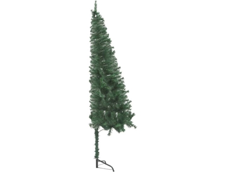 vidaXL Árbol de Navidad artificial de esquina verde 210 cm PVC