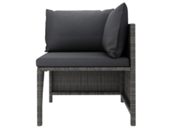Sofá Esquinero Seccional Con Cojines Ratán Sintético Gris Wsd629103