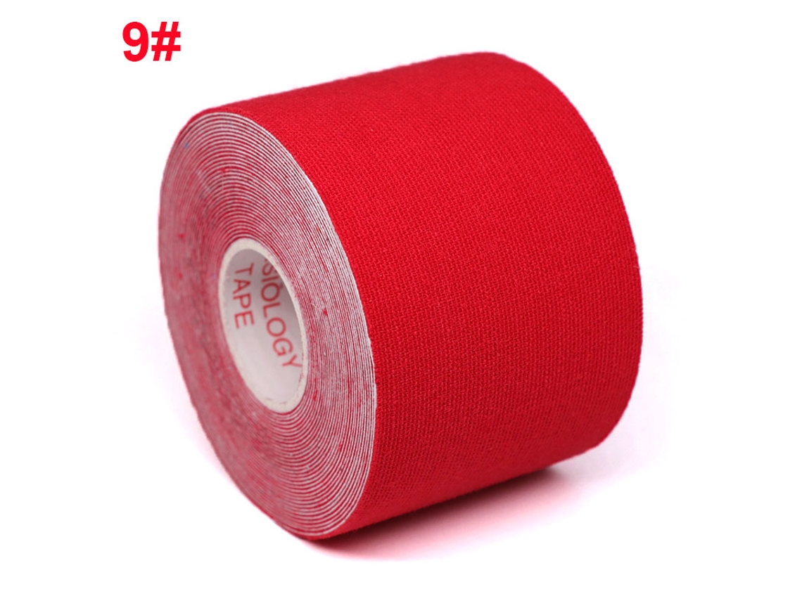Parche adhesivo elástico musculoesquelético para el alivio del dolor y la tensión en la rodilla. Mdug (rojo, 5 cm x 5 cm)