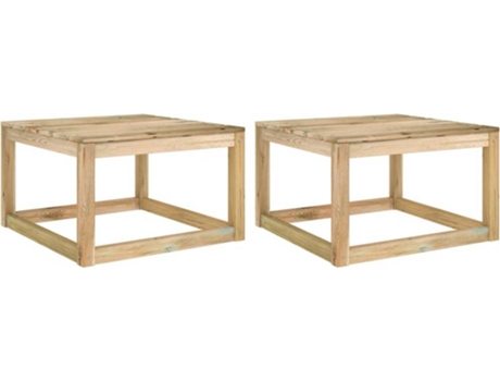 Conjunto 2 Mesa de jardín VIDAXL Verde Madera (60x60x36.5 cm)