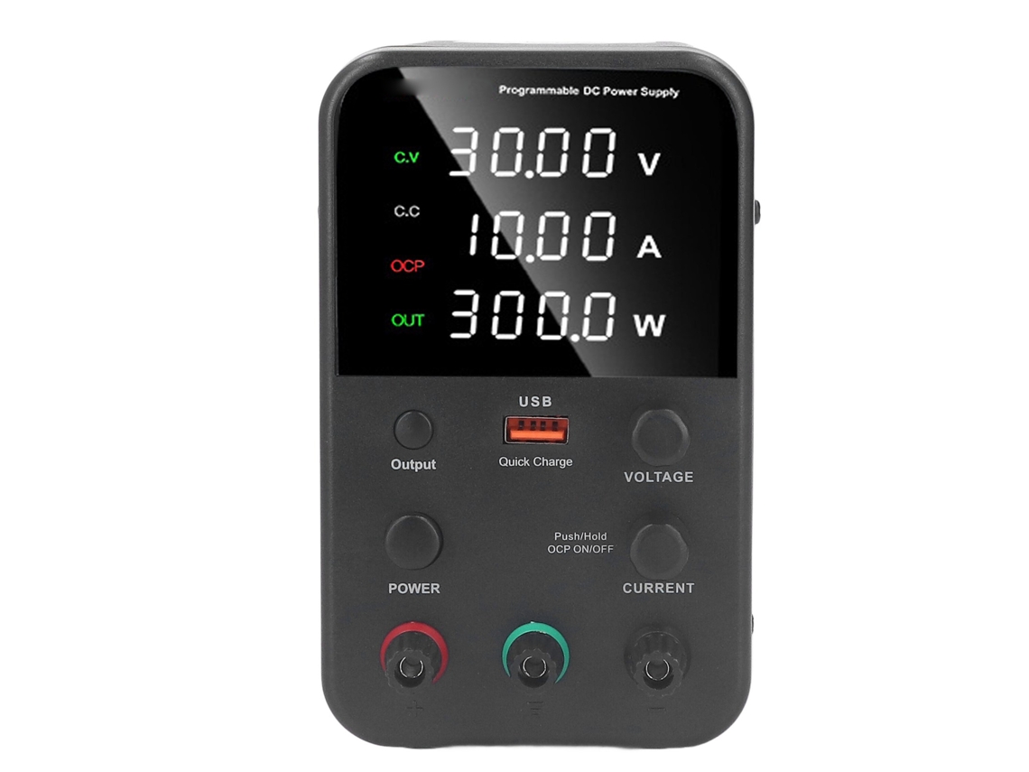 Fuente de alimentación de CC variable WPS3010H: 0-30 V, 0-10 A, 300 W, aluminio, regulada.