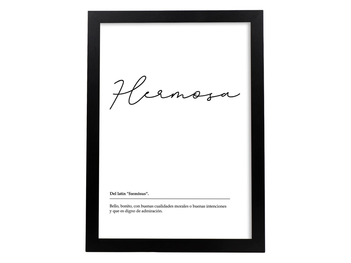 Póster NACNIC Palabra Hermosa Nordicas Blanco y Negro. 250 Gr.