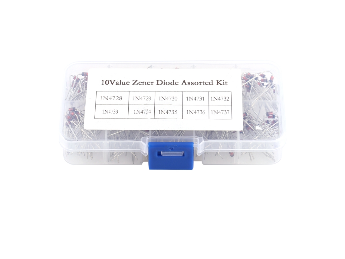Kit De Diodos Zener 200pcs 10 Valores 1n4728-1n4737 Regulador De Voltaje Con Caja De Almacenamiento