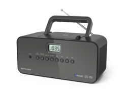 Radio Boombox c/ Lector CD MUSE M-22 BT (Negro - PLL - FM/MW - Pilas y Corriente)