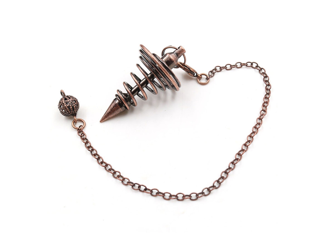 Péndulo Metálico Espiritual Para Adivinación Y Radiestesia Con Cadena Para La Sanación De Chakras (metal)