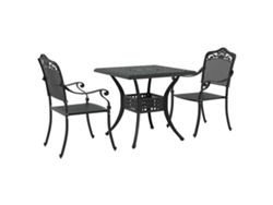Maison Exclusive - Conjunto De Mesa De Jardín 3 Pcs Negro Aluminio Fundido