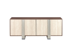 Buffet Mdf Metal Simil Marmol Marron 180x40x73,5cm