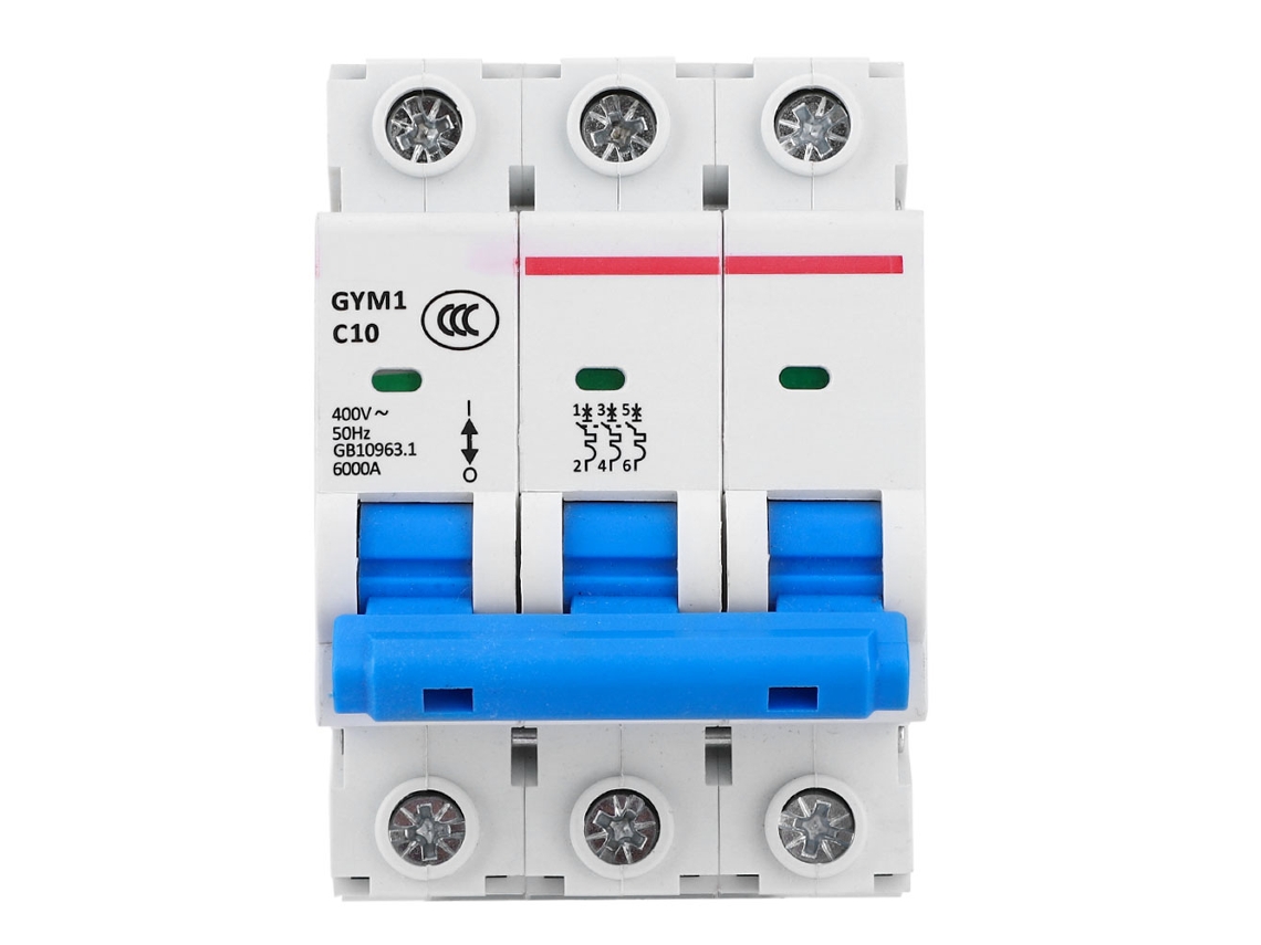 Disyuntor Miniatura 3p Interruptor De Aire Protección De Circuito 400vac 50/60hz 10a