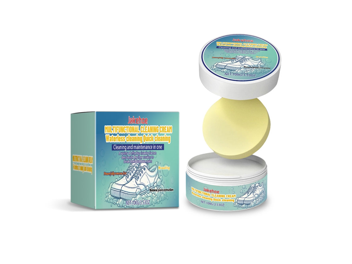 Crema de limpieza eficaz para zapatos blancos.