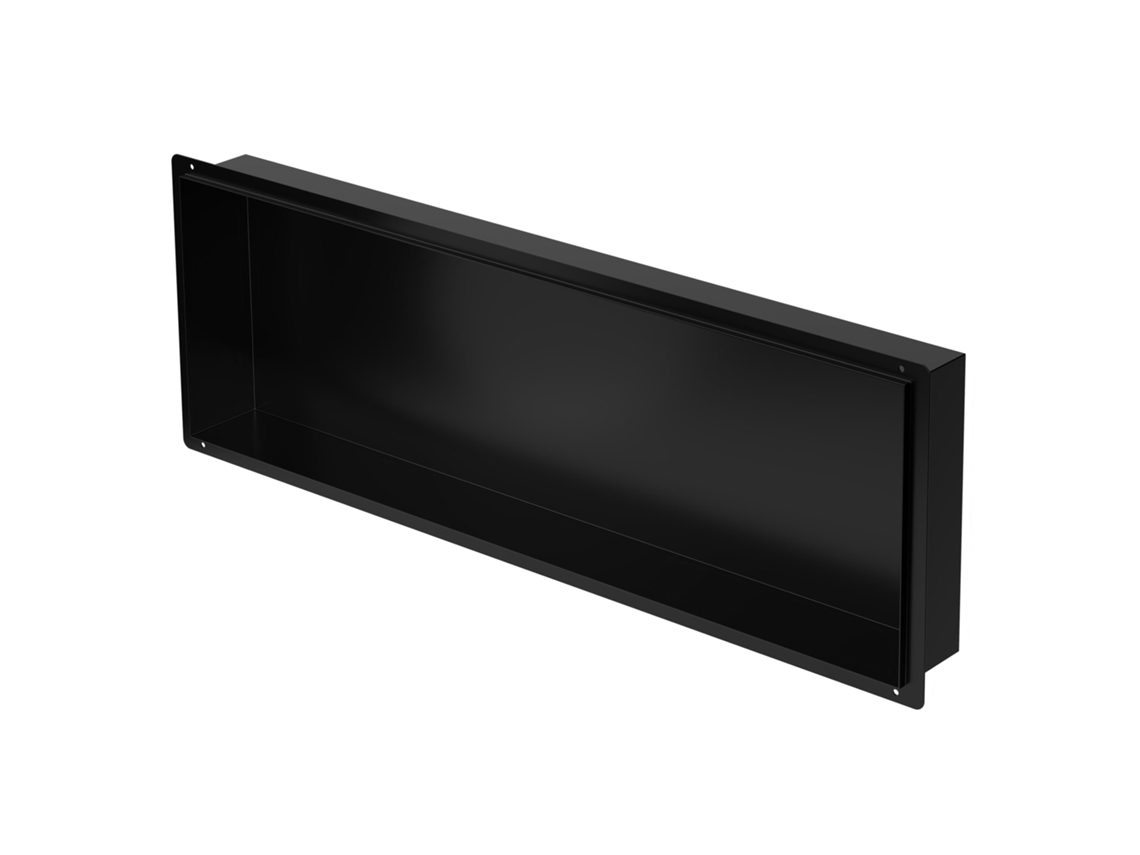Nicho de ducha 90x30 cm Acero inoxidable negro Marco oculto Nicho de pared Estante de ducha LUXEBATH