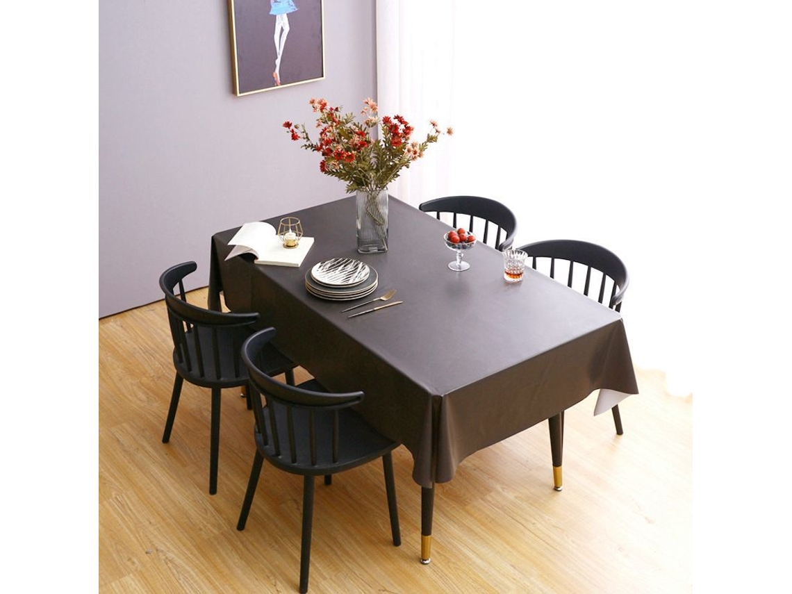Rebe-mantel Rectangular De Pvc, Resistente Al Agua Y Aceite, 54x78 Pulgadas, Gris Oscuro Para Mesa De Comedor, Fiesta Y Camping