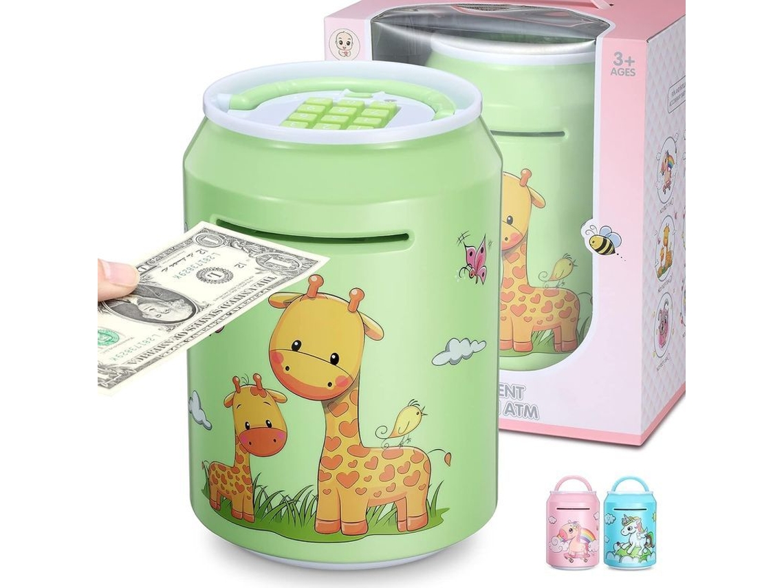 Hucha electrónica con contraseña, regalo para niños de 4 a 13 años, gran capacidad (verde)