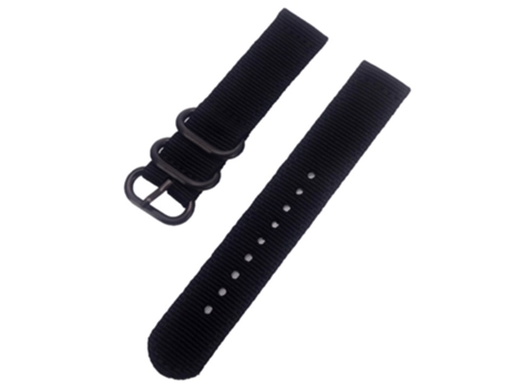 Correa de nailon 18mm con hebilla redonda para Garmin Forerunner 255S/Venu 2S/Xiaomi Mi Watch - negro