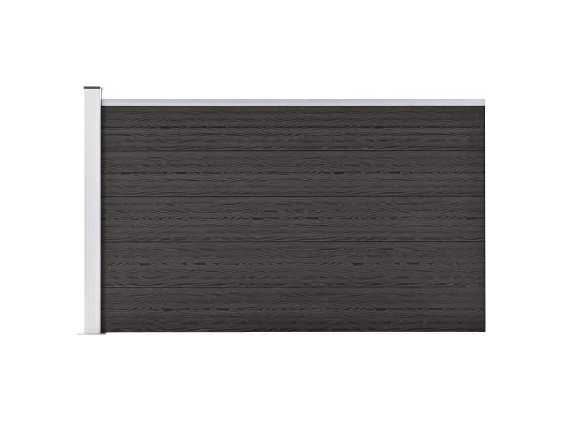 Panel de valla de jardín de 175 x 105 cm, WPC, gris, DKD HOME DECOR