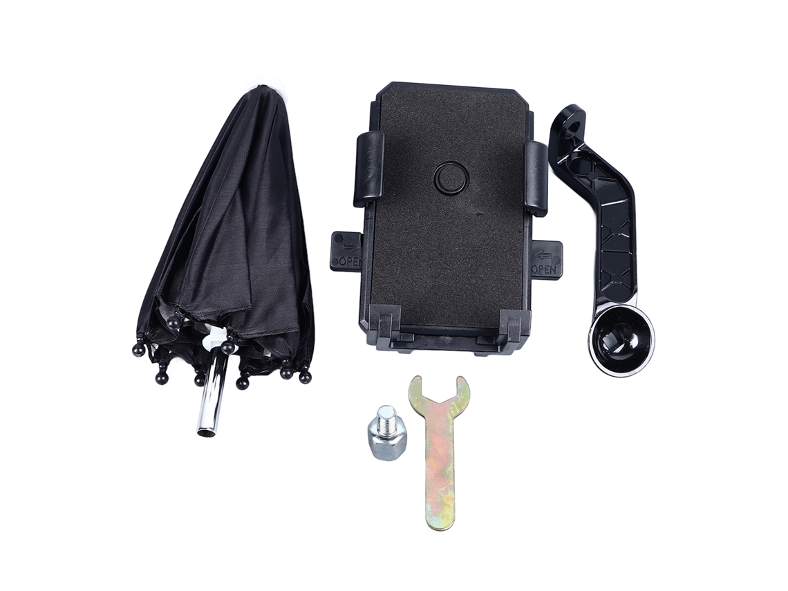 Soporte Para Teléfono De Motocicleta Montado En El Espejo Retrovisor Navegación Antivibratoria Con Paraguas