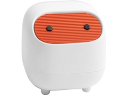 Cubo de basura Linjou Ninja Mini Office 2026 con tapa de doble presión, plástico PP blanco.