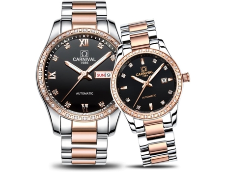 Reloj de acero inoxidable con cristal de zafiro VEANXIN-oro rosa blanco