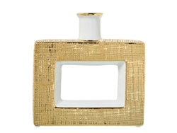 Jarrón ALEXANDRA HOUSE LIVING Blanco Cerámica 24 x 6 x 24 cm