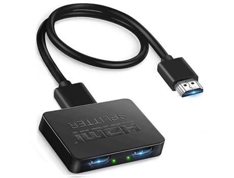 Divisor HDMI de salida 1 en 2 Divisor HDMI 4K para dos monitores Divisor de interruptor HDMI compatible con 4K 3D 1080P para Xbox Ps4 Ps3 Dvd HDtv ...