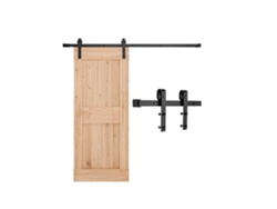 Sistema de Riel y Kit de Herrajes para Puerta Corredera 2m 150kg Negro Tekmaquinas