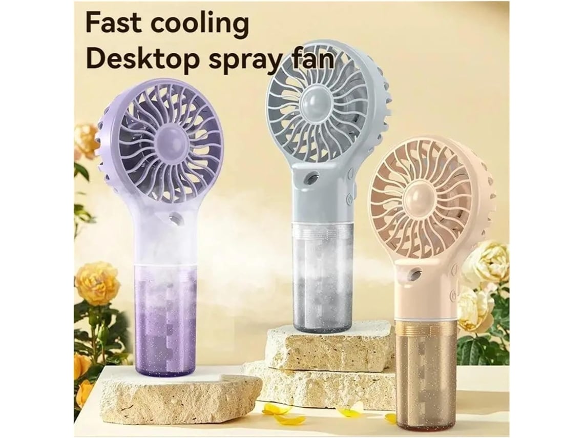 Mini Ventilador De Escritorio Usb Aire Acondicionado Portátil Humidificador Recargable Por Bajo Nivel Ruido