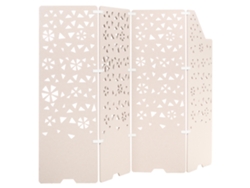 Biombo de 4 paneles Starry Light Cream 240 cm x 180 cm Beliani
