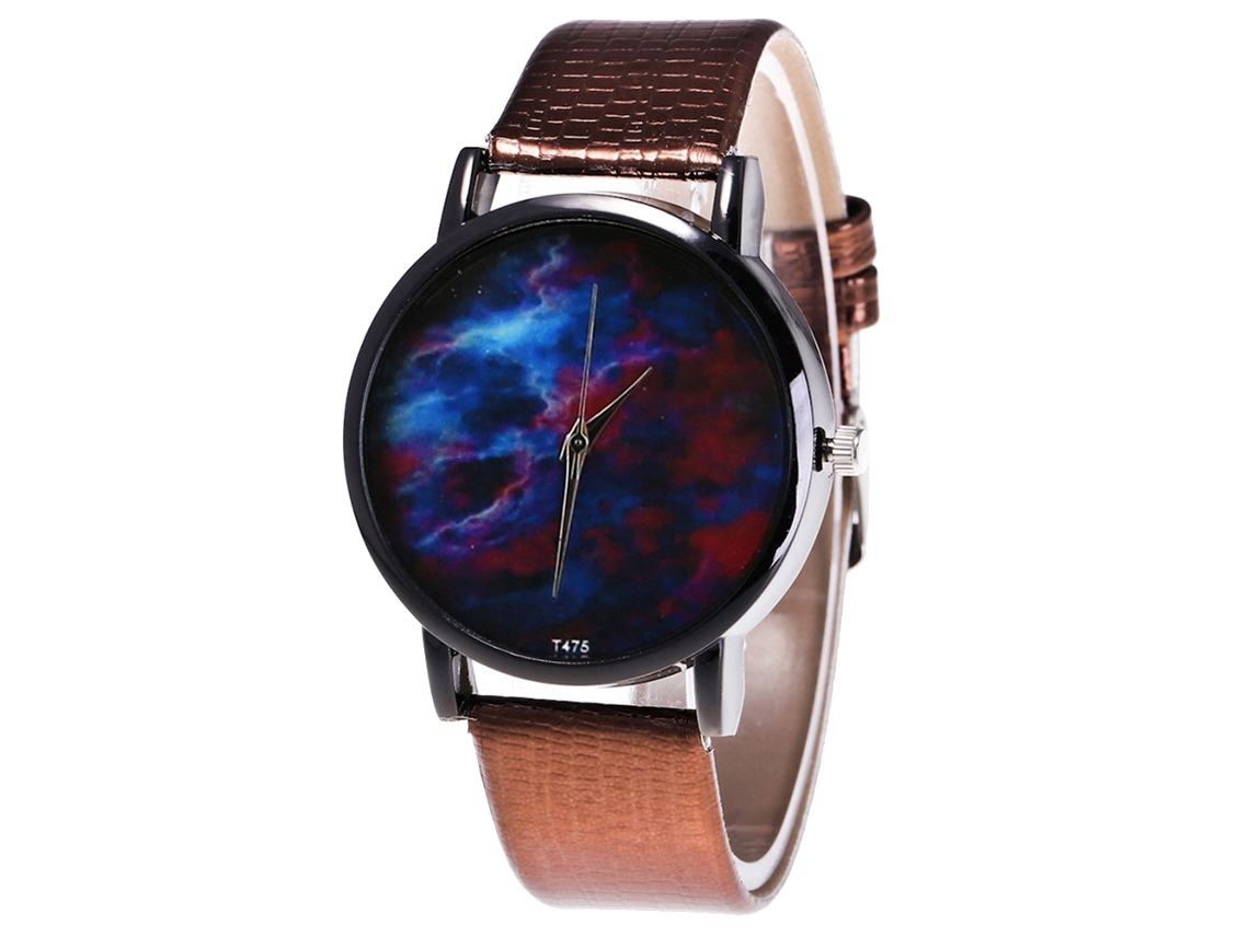 Reloj De Pulsera Unisex Con Correa De Piel Sintética, Movimiento De Cuarzo, Estilo Casual Y Moderno (café)