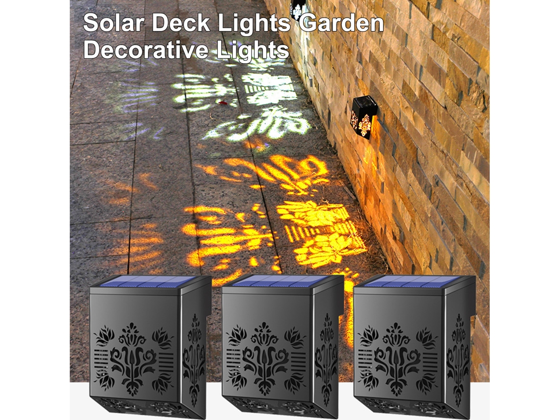 Bj-lâmpadas Solares Para Terraço E Jardim, Impermeáveis Ip65, Luz Branca Quente, Decoração Exterior Para Cerca, Piscina E Escadas Sl-902