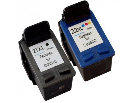 Cartucho de Tinta Compatible Hp 21Xl Negro Hp 22Xl Cores (Pack 2)