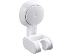 Soporte De Ducha Con Ventosa, Sin Orificio, Altura Y Ángulo Ajustables, Resistente Al Agua, Blanco.
