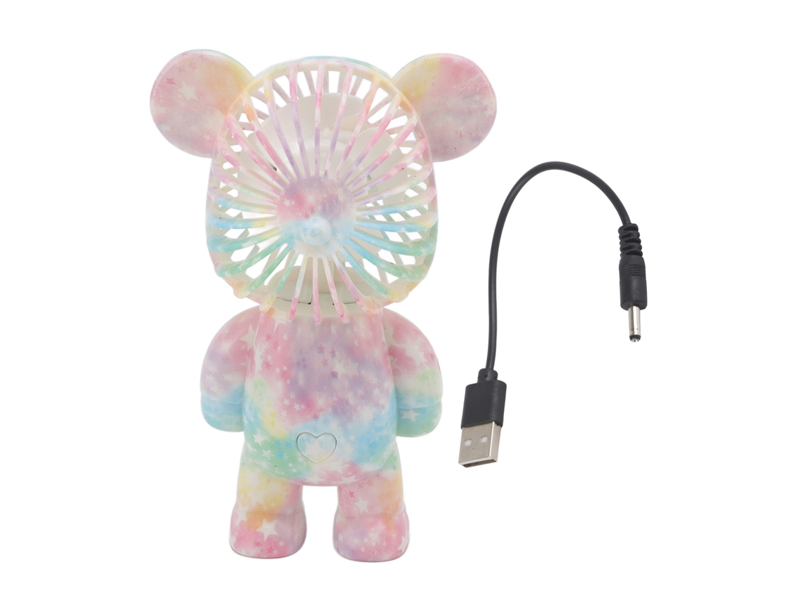 Ventilador USB portátil con un bonito diseño de oso para la oficina, el dormitorio y el estudio.