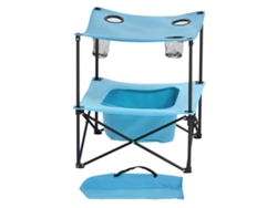 Mesa de camping plegable portátil Succebuy con tela Oxford y 4 posavasos (azul)
