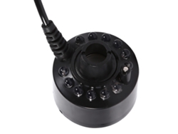 Humidificador ultrasónico de 24 V con 12 LED que cambian de color para piscinas.